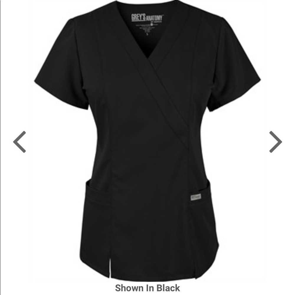 Grey's Anatomy Scrubs Mock Wrap Back Top